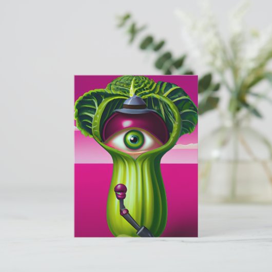 Salat mit Auge Postkarte (Stehend Vorderseite)