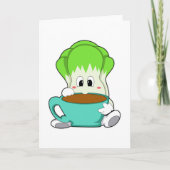 Salat mit Tasse Kaffee Karte (Vorderseite)