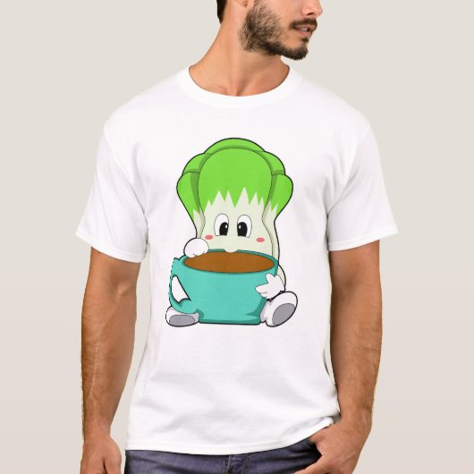 Salat mit Tasse Kaffee T-Shirt (Vorderseite)