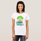 Salat mit Tasse Kaffee T-Shirt (Vorne ganz)