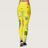 Salat und Obstmuster transparenter Hintergrund Leggings (Rückseite)