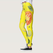 Salat und Obstmuster transparenter Hintergrund Leggings (Links)