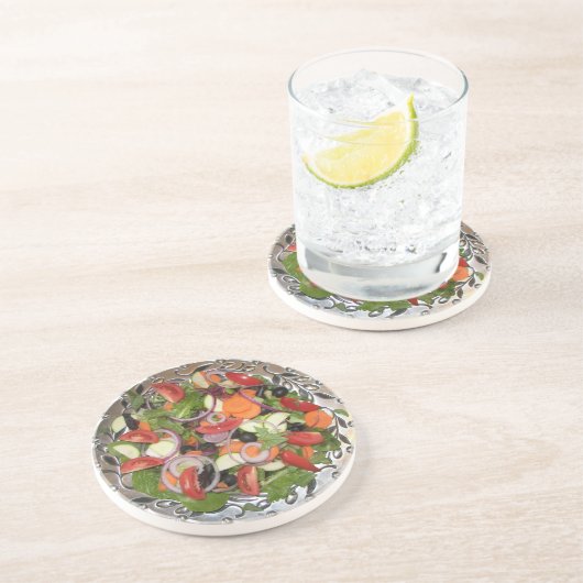 Salat-Untersetzer! Sandstein Untersetzer (Seite)