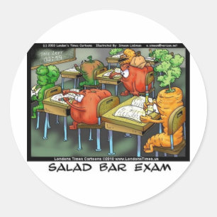 Salatbar-Examen Lustige Geschenke T-Shirts Tassen Runder Aufkleber