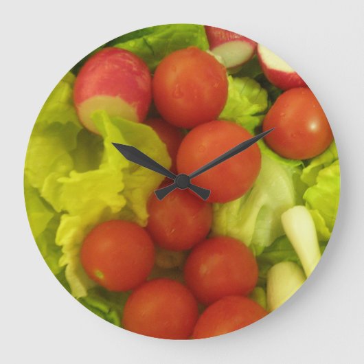 Salate Gemüse Wall Clock Große Wanduhr (Vorderseite)