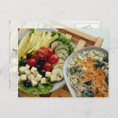 Salate im Restaurant Postkarte (Vorne/Hinten)