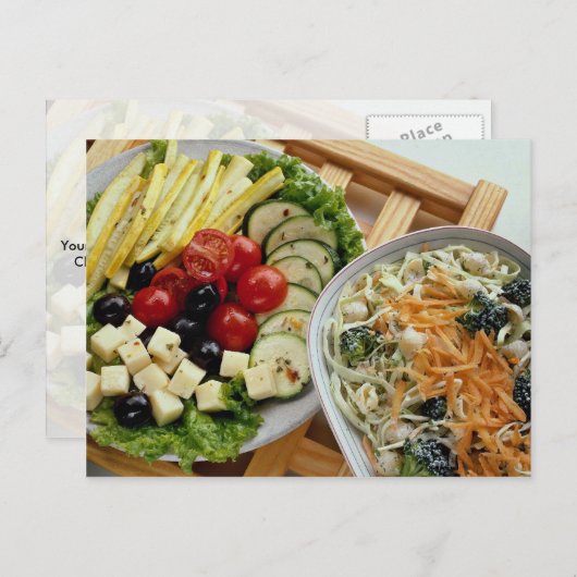 Salate im Restaurant Postkarte (Vorne/Hinten)