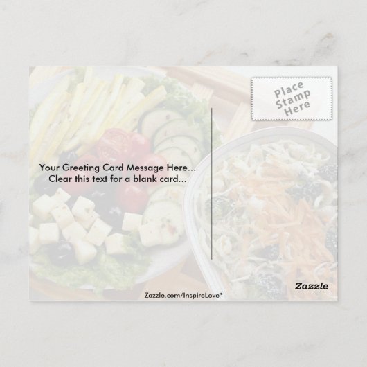 Salate im Restaurant Postkarte (Rückseite)