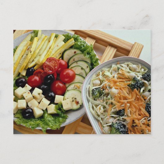 Salate im Restaurant Postkarte (Vorderseite)