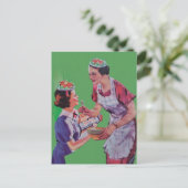 Salathüte Mutter und Tochter Collage Postkarte (Stehend Vorderseite)