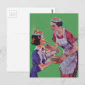 Salathüte Mutter und Tochter Collage Postkarte (Vorne/Hinten)