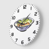Salatschale mit Kiwi und Orange Große Wanduhr (Winkel)