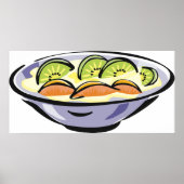 Salatschale mit Kiwi und Orange Poster (Vorne)