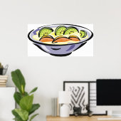 Salatschale mit Kiwi und Orange Poster (Heimbüro)