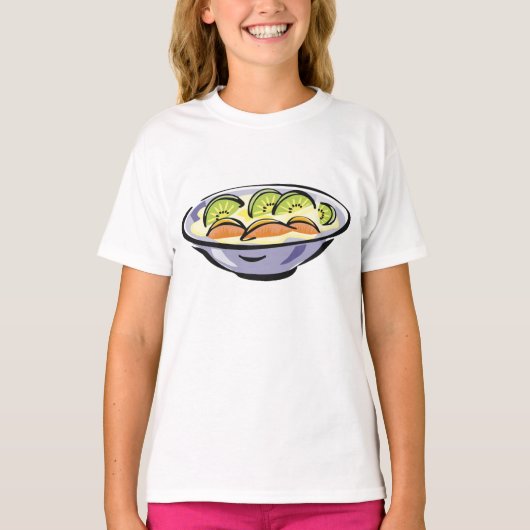 Salatschale mit Kiwi und Orange T-Shirt (Vorderseite)