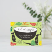Salatschale personalisiert Backkarte Postkarte (Stehend Vorderseite)