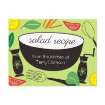 Salatschale personalisiert Backkarte