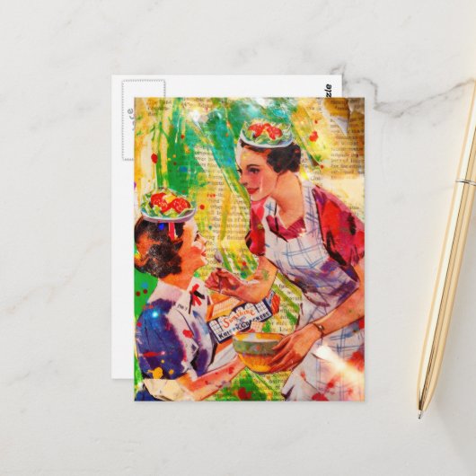 Salatteller Hüte  Postkarte (Vorderseite/Rückseite Beispiel)