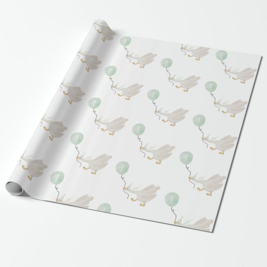 Salbei albern Gänsewrapping Paper Geschenkpapier (Ungerollt)