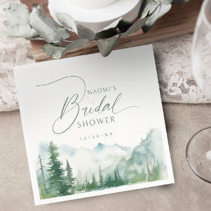 Salbei-Aquarell-Berg-Rustikale-Hochzeitsdusche  Serviette