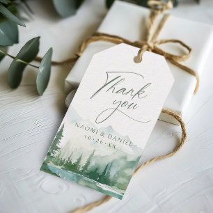 Salbei-Aquarell-Bergwald-Dankeschön-Anhänger Geschenkanhänger