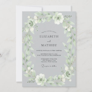 Salbei-Ätherischer-Girlande-Hochzeit Einladung