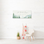 Salbei-Bergwald-Rustikale-Hochzeitsbegrüßung Banner (Insitu)
