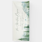 Salbei-Bergwald-Rustikale-Hochzeitsbegrüßung Banner (Vertikal)