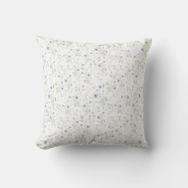Salbei-Blau-Aquarell-Wildblume Kissen