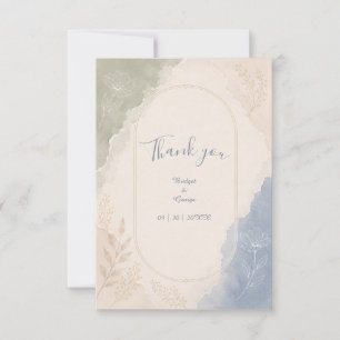 Salbei Blau Botanische minimale Hochzeit Dankeskarte