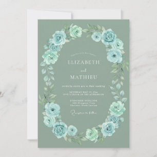 Salbei Blau Botanische Whimsical-Hochzeit Einladung
