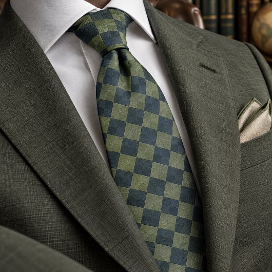Salbei Blau Gewebtes Argyle-Muster Krawatte