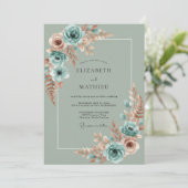 Salbei-Blumen-Botanische Hochzeit Einladung (Stehend Vorderseite)