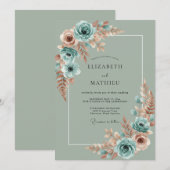 Salbei-Blumen-Botanische Hochzeit Einladung (Vorne/Hinten)