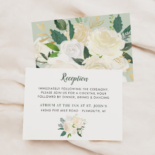 Salbei-Blumen-Hochzeitsempfangsdetails Begleitkarte