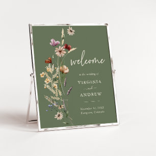Salbei Boho Wildblumen Willkommen Hochzeit Poster