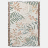 Salbei-Botanical-Blush-Blatt-Aquarellmuster Decke (Vorderseite Vertikal)