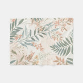 Salbei-Botanical-Blush-Blatt-Aquarellmuster Fleecedecke (Vorderseite (Horizontal))