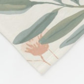 Salbei-Botanical-Blush-Blatt-Aquarellmuster Fleecedecke (Ecke)