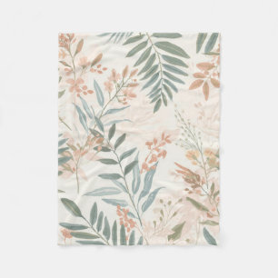 Salbei-Botanical-Blush-Blatt-Aquarellmuster Fleecedecke