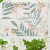 Salbei Botanical Blush Blatt Aquarellmuster Geschirrtuch (Gefaltet)