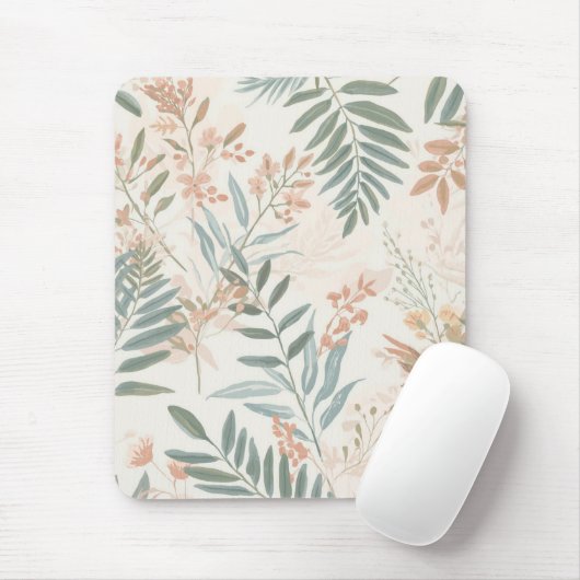 Salbei Botanical Blush Blatt Aquarellmuster Mousepad (Mit Mouse)