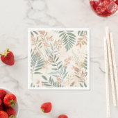 Salbei Botanical Blush Blatt Aquarellmuster Serviette (Beispiel)