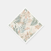 Salbei Botanical Blush Blatt Aquarellmuster Serviette (Ecke)