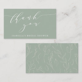 Salbei-Botanical-Script-Brautabschieds-Geschenk Begleitkarte