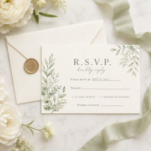 Salbei-Botanische Hochzeits-RSVP-Personalisierte-A