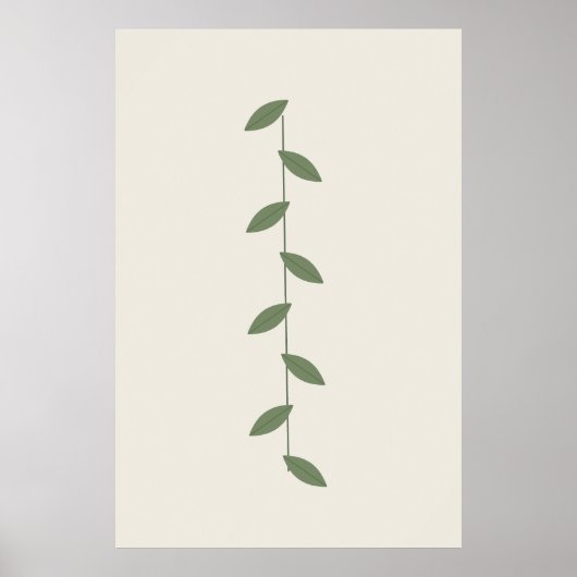 Salbei-Botanischer-Blattdruck-Wandkunst Poster (Vorne)