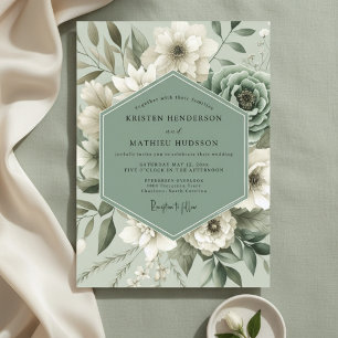 Salbei-Botanischer-Zauber-Hochzeit Einladung