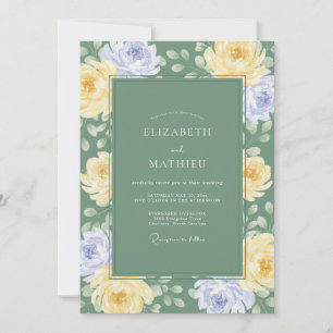Salbei-Butter-Flieder-Blüten-Hochzeit Einladung