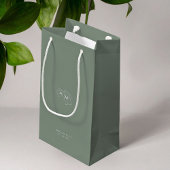 Salbei | Chic Imitats Gold Monogram Begrüßung Kleine Geschenktüte